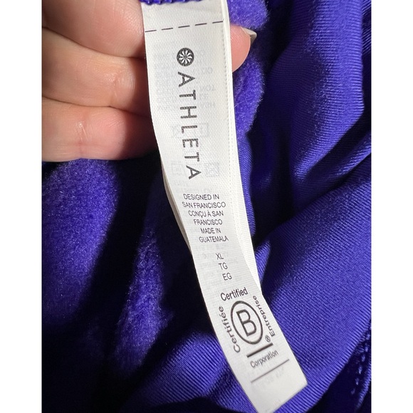 Athleta Blue Purple Altitude Polartec Half Zip Pullover Cropped Sweatshirt XL - Picture 8 of 12